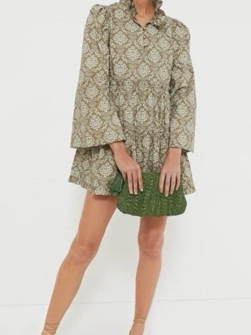 Hyacinth House NWT Moss Printed Russell Mini Olive Dress Tuckernuck XXS